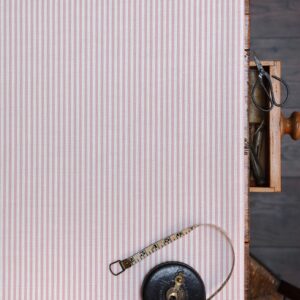 Eva Stripe ~ Sand Pink on Cream Linen