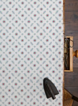 Mini Aires Salcombe Blue and Red on Cream Linen {Available on white upon request}