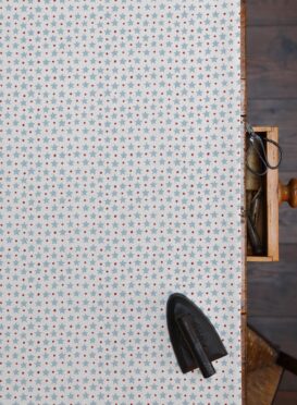 Star and Dot Salcombe Blue + Red on Cream Linen {Available on White upon Request}