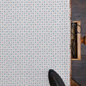 Star and Dot Salcombe Blue + Red on Cream Linen {Available on White upon Request}