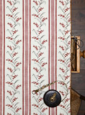 Genevieve Dark Mulberry on Ivory Linen