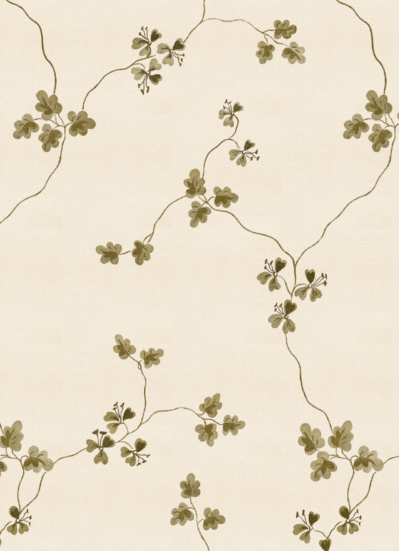 Floraison Pure Olive Wallpaper (No 2)