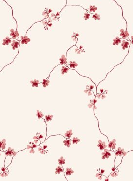 Floraison Cranberry Wallpaper