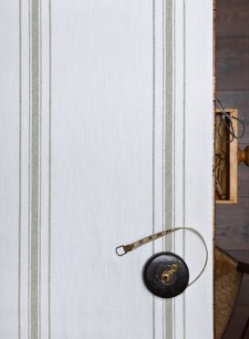 Danish Stripe Olive on Chunky White Linen Union