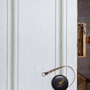 Danish Stripe Olive on Chunky White Linen Union
