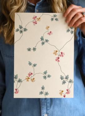 Floraison Soft Teal Coral and Sand Wallpaper (No 7)