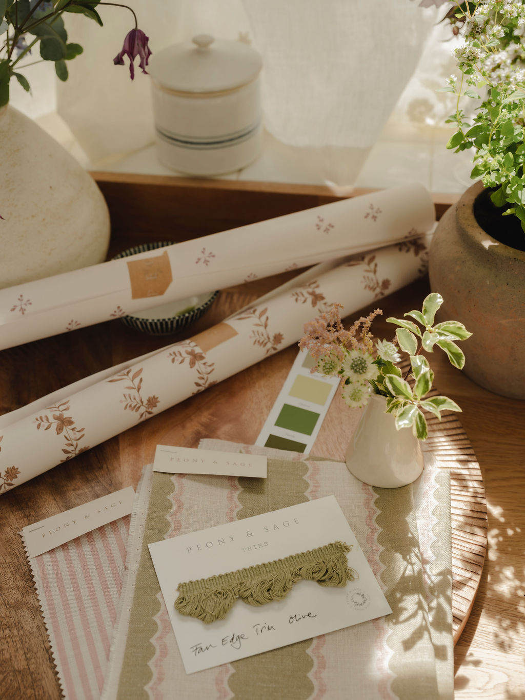 Floraison Pure Olive Wallpaper (No 2) - Image 4
