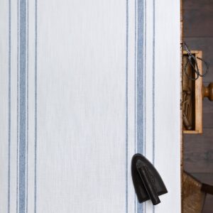 Danish Stripe Blue on Chunky White Linen Union
