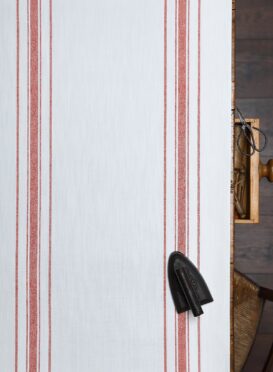 Danish Stripe Earth on Chunky White Linen Union