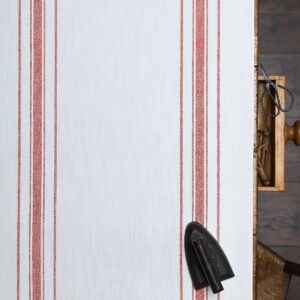 Danish Stripe Earth on Chunky White Linen Union