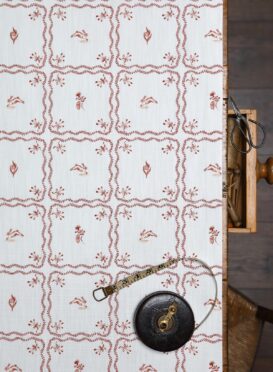 Delft Tile Earth on Chunky White Linen Union