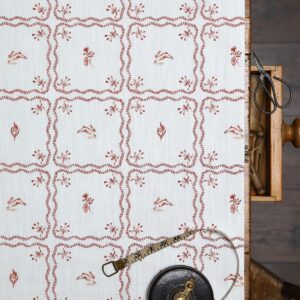 Delft Tile Earth on Chunky White Linen Union