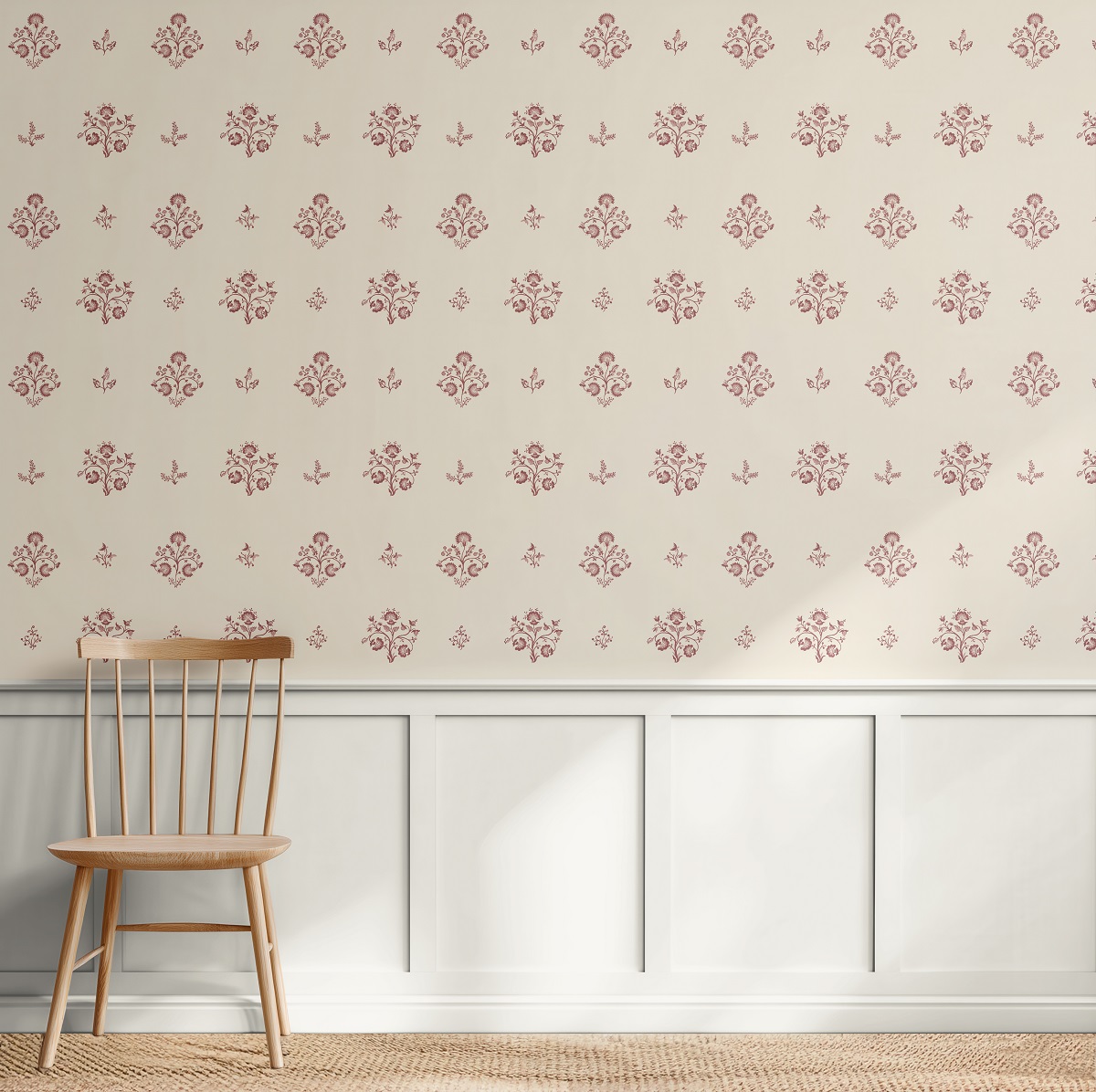 Agatha Burgundy and Dutch Pink Wallpaper - Image 2