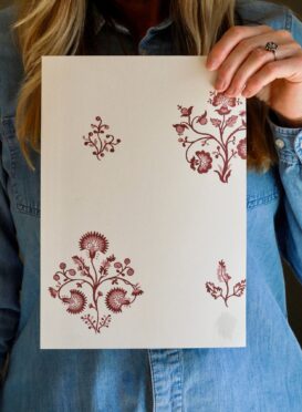 Agatha Burgundy and Dutch Pink Wallpaper