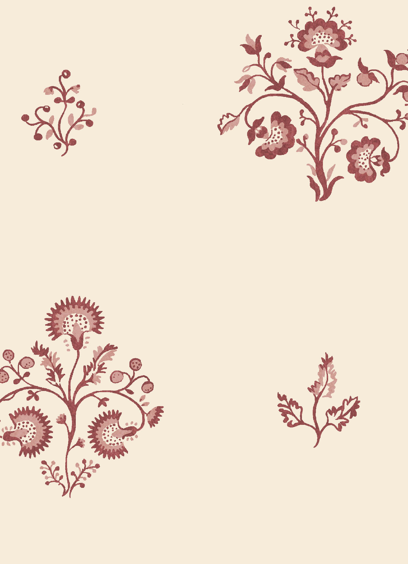 Agatha Burgundy and Dutch Pink Wallpaper