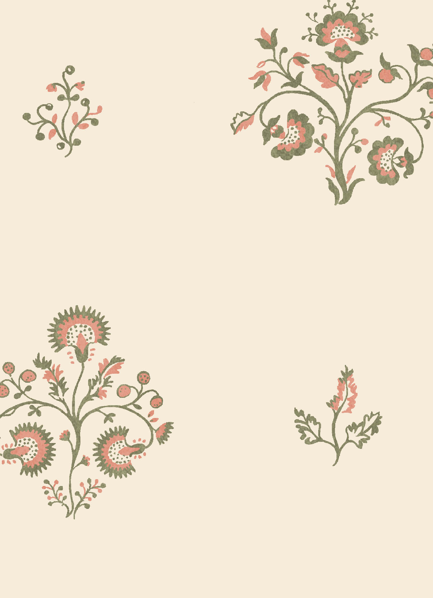 Agatha Moss and Dark Apricot Wallpaper
