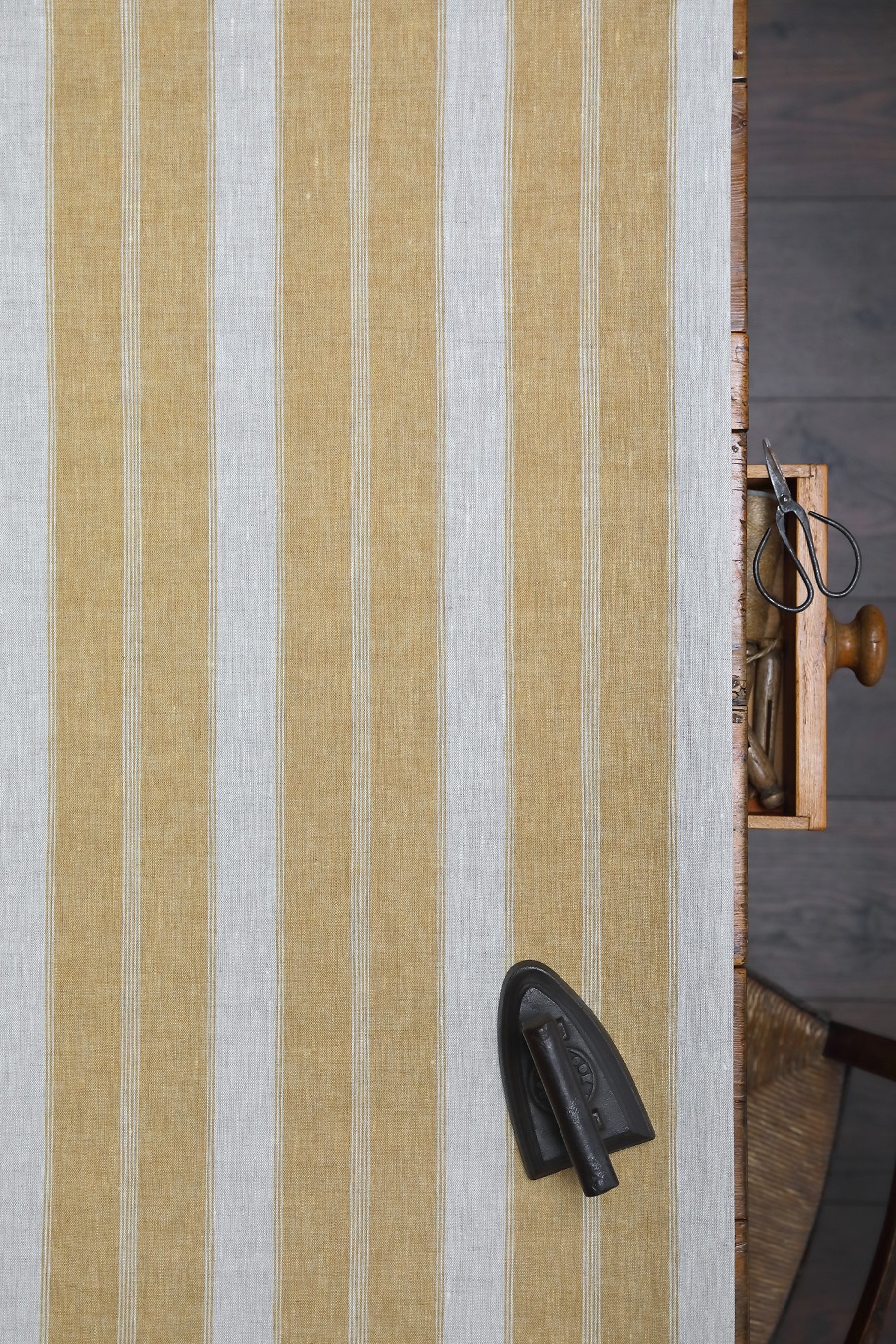 Noah's Stripe ~ Harvest on Dune Linen