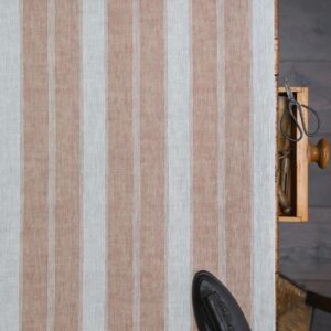 Noah's Stripe ~ Salt Pink on Dune Linen