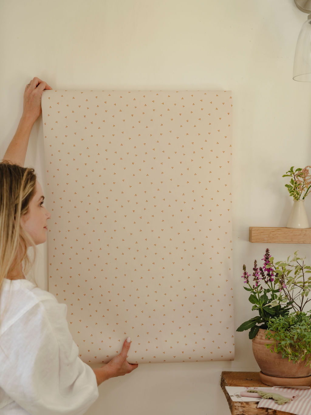 Pottery Dots on our Luxurious Textured Matt Wallpaper ALL COLOURWAYS - Image 3