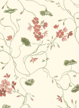 Geranium Vine Wallpaper Caramel Pinks