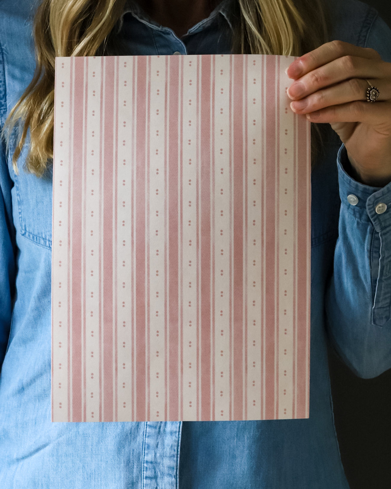 Malmo Stripe Washed Raspberry Wallpaper