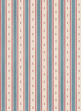 Malmo Stripe Blue Jean + Red Wallpaper