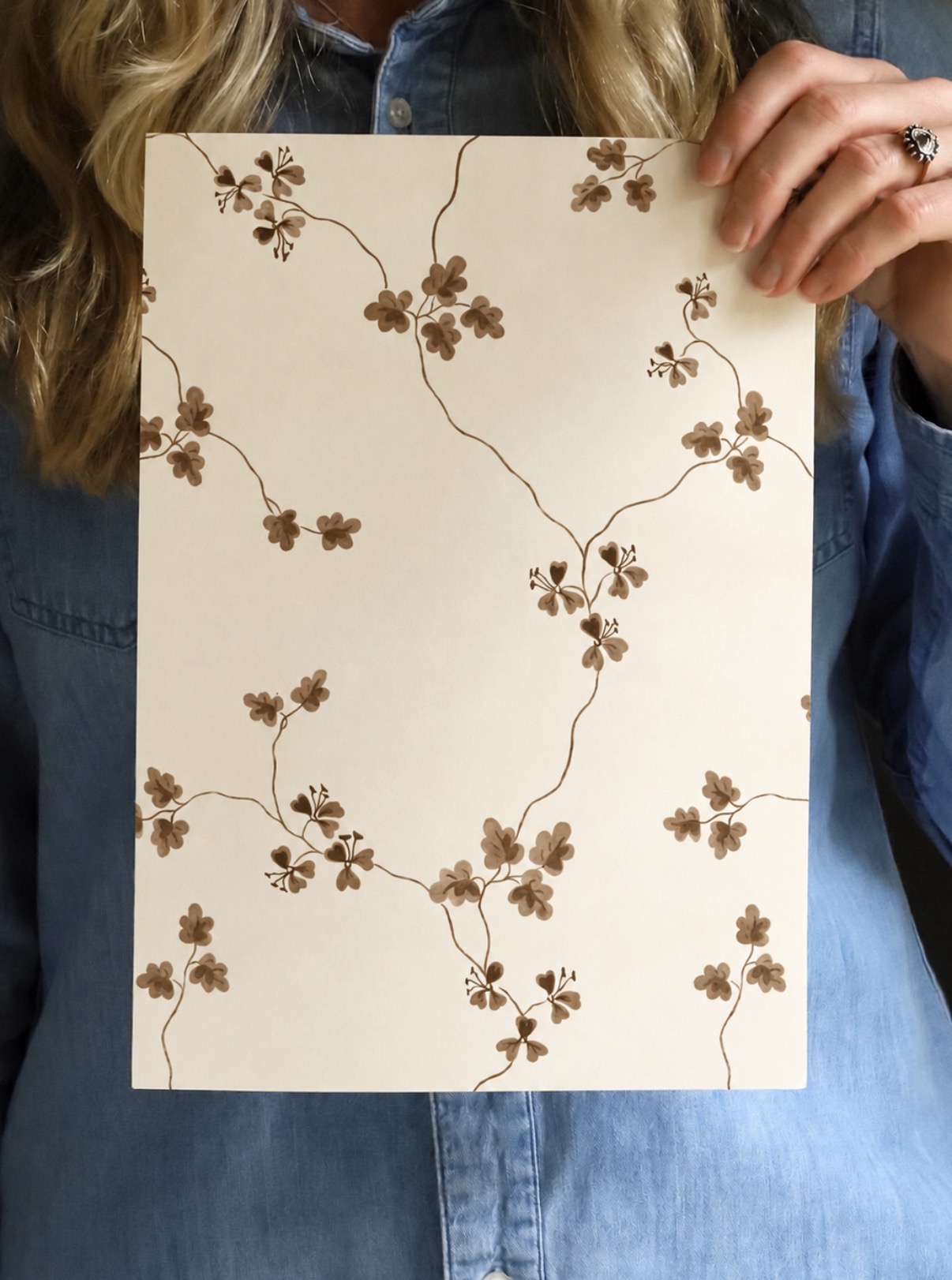 Floraison Warm Brown Wallpaper (No 8)