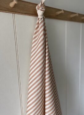 Punch + Judy Stripes on Cream Recycled Cotton in Painted Plaster