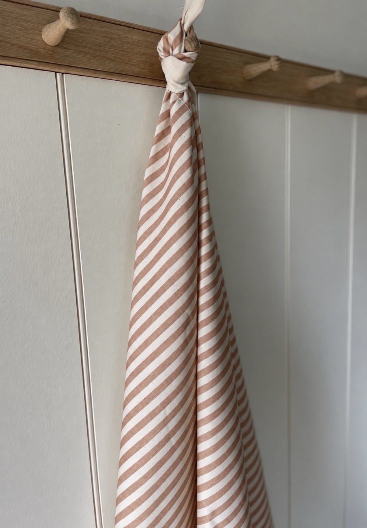 Punch + Judy Stripes on Cream Recycled Cotton in Painted Plaster