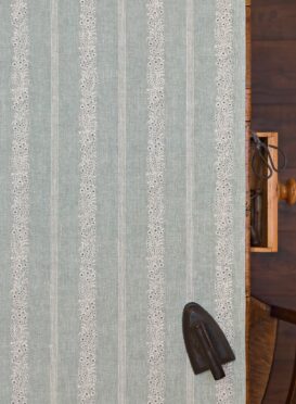 Noah's Trellis Parma Blue and Mussel on Dune Linen